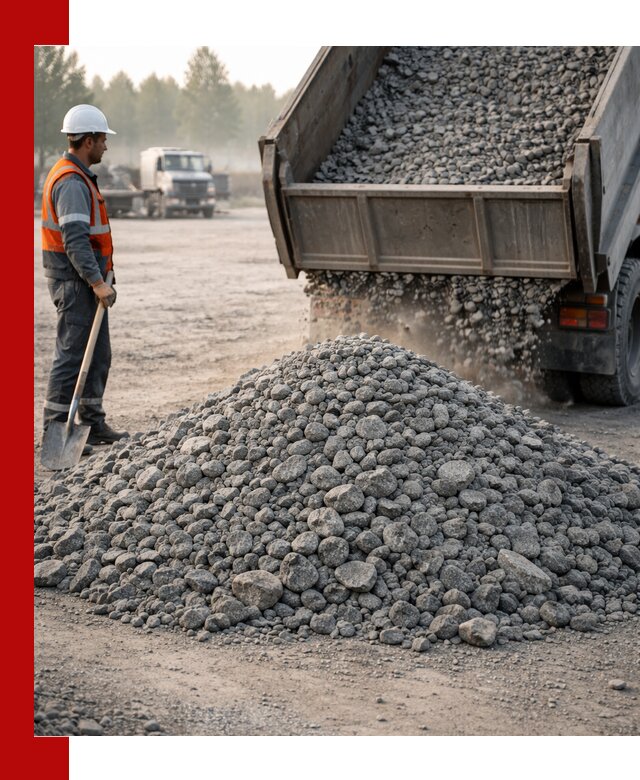 Гранитный щебень фракции 100–201 для строительства в Шатуре