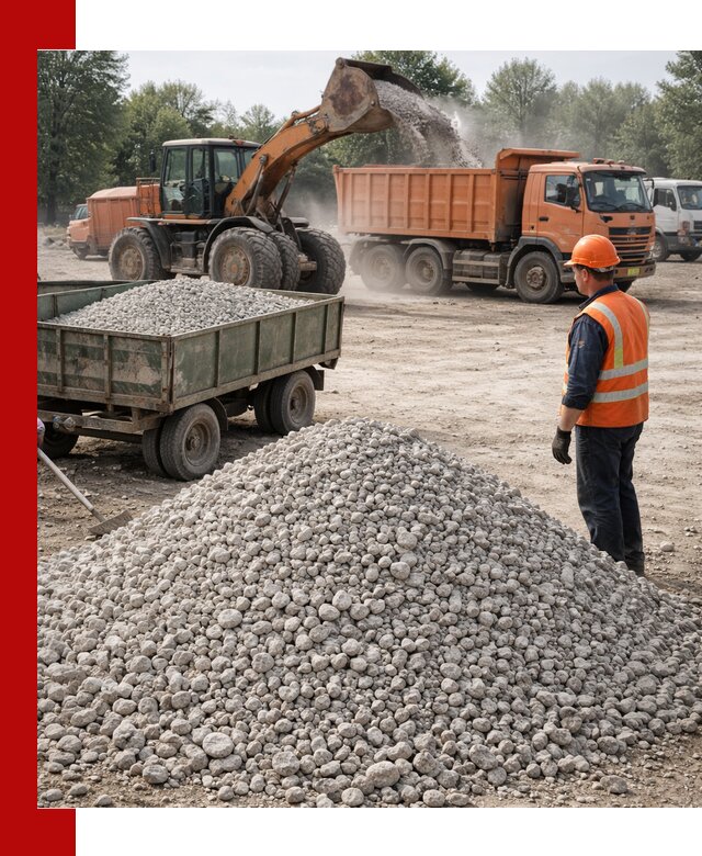 Доставка известнякового щебня фракция 20–40 в Шатуре