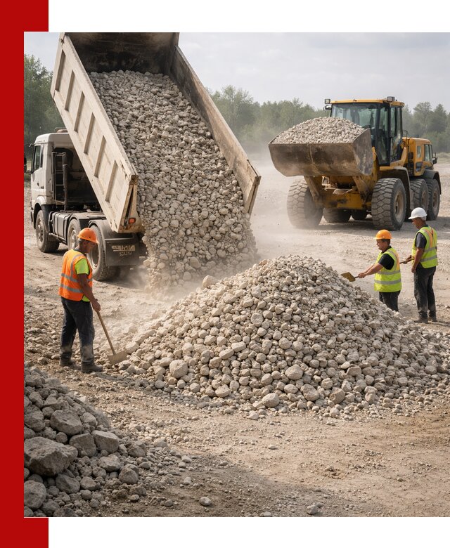 Доставка известнякового щебня фр. 40-70 в Шатуре