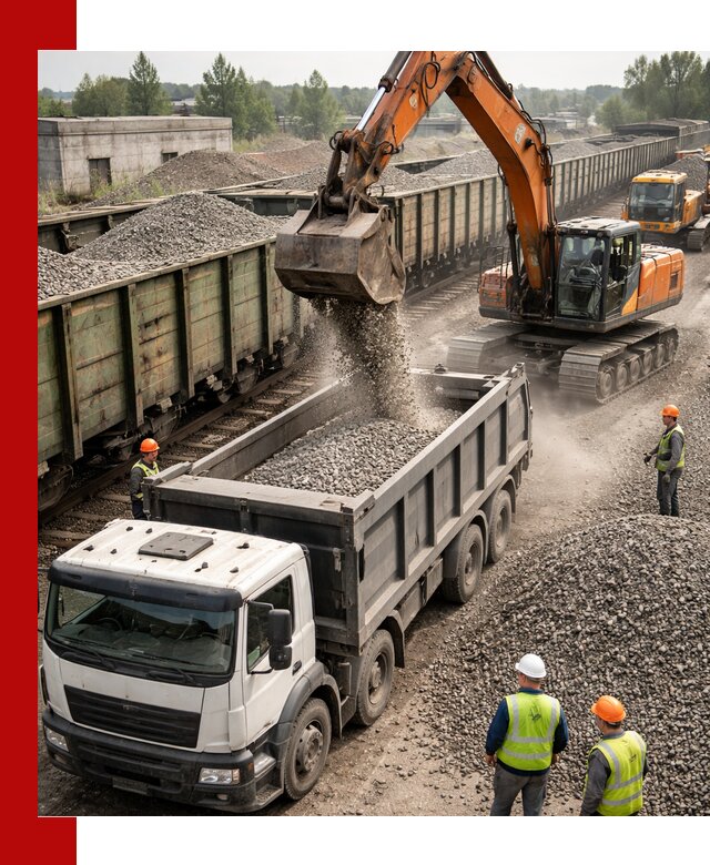 Железнодорожный щебень фракция 25–60 для поставок в Шатуре