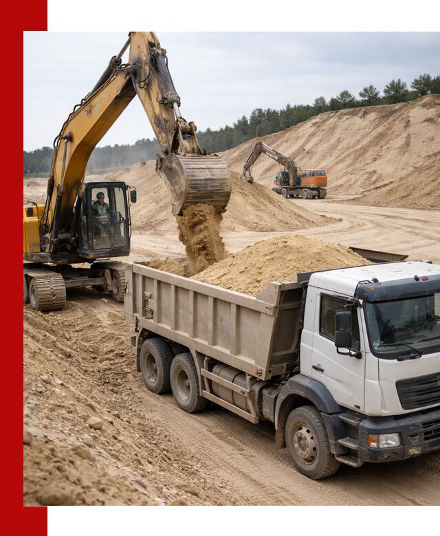 Доставка карьерного песка с самосвалами и разгрузкой в Шатуре