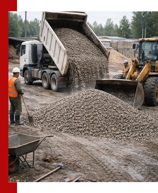 Мытый гравий с доставкой в Шатуре от карьера до участка