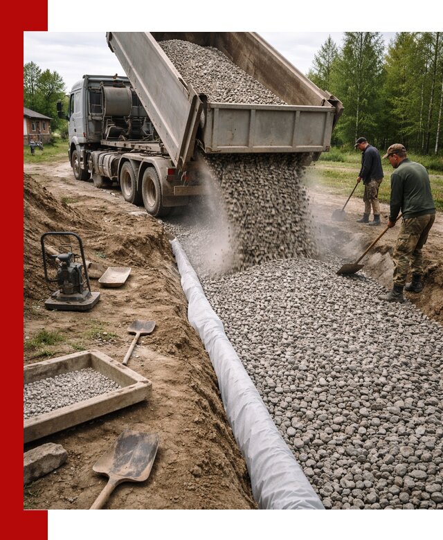 Гравий для дренажа с доставкой в Шатуре качественный и недорогой