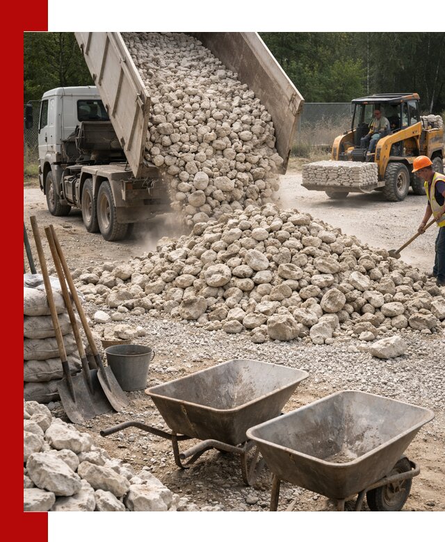 Доставка и продажа бутового известнякового камня в Шатуре