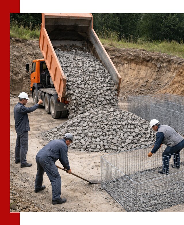 Камень для габионов с доставкой в Шатуре быстро и надёжно