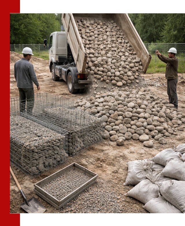 Камень для габионов фракция 70–151 в Шатуре