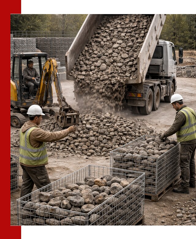 Камень для габионов фракция 100–201 в Шатуре