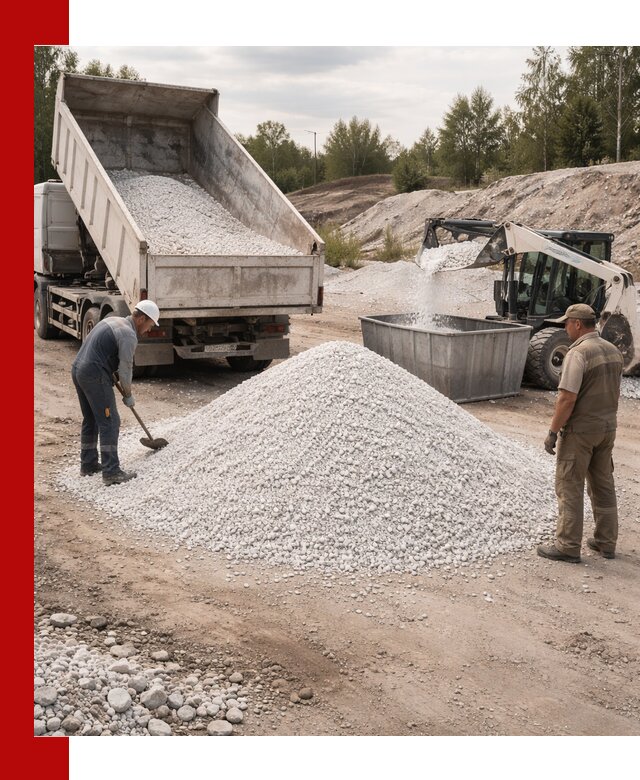 Доставка и продажа белой мраморной крошки в Шатуре