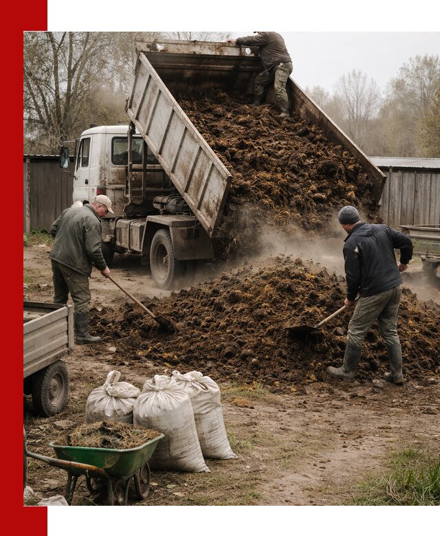 Доставка коровьего навоза самосвалом в Шатуре