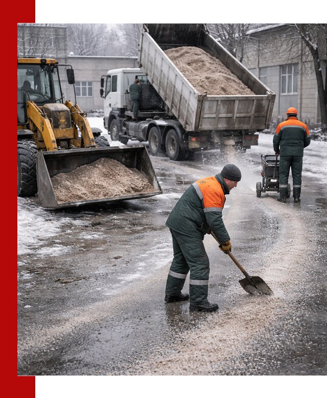 Реагент против гололеда с доставкой и нанесением в Шатуре