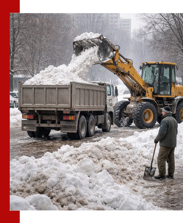 Вывоз снега грузовой техникой в Шатуре оперативно и чисто